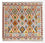 Tapis Kelim - Splash carré  - 154 x 143 cm - multicolore