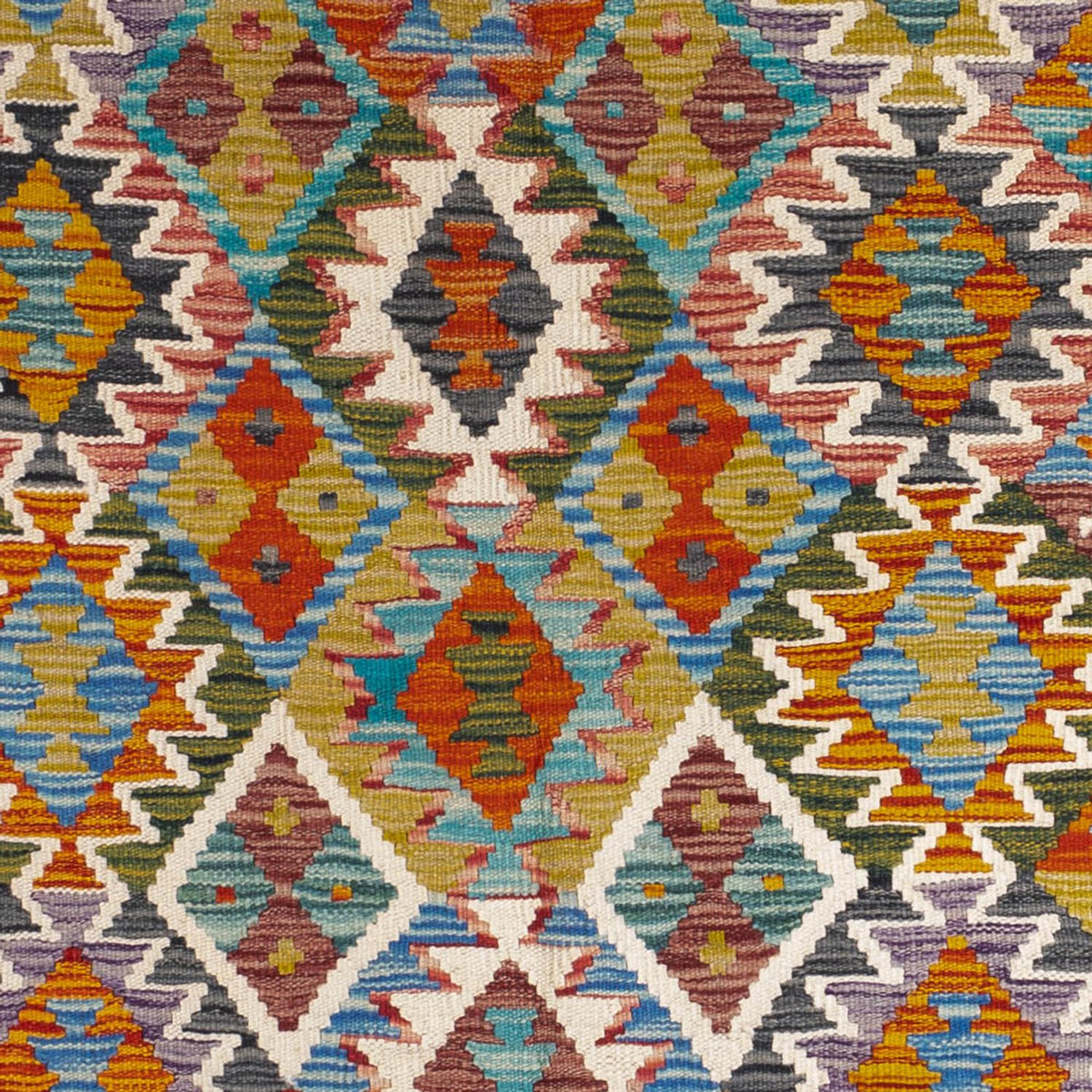 Tapis Kelim - Splash carré  - 154 x 152 cm - multicolore