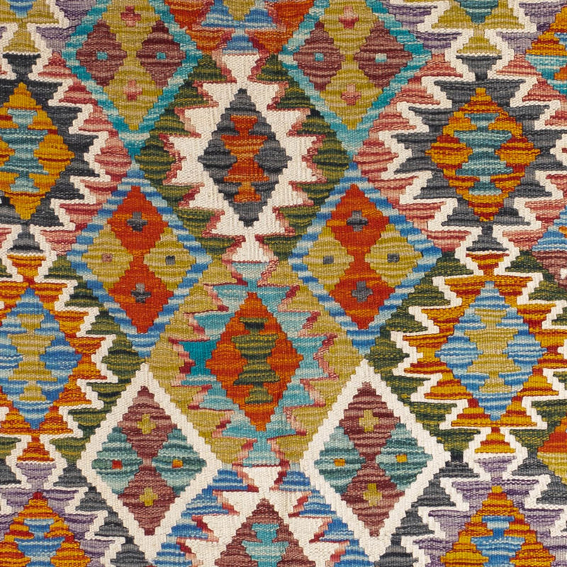 Tapis Kelim - Splash carré  - 154 x 152 cm - multicolore