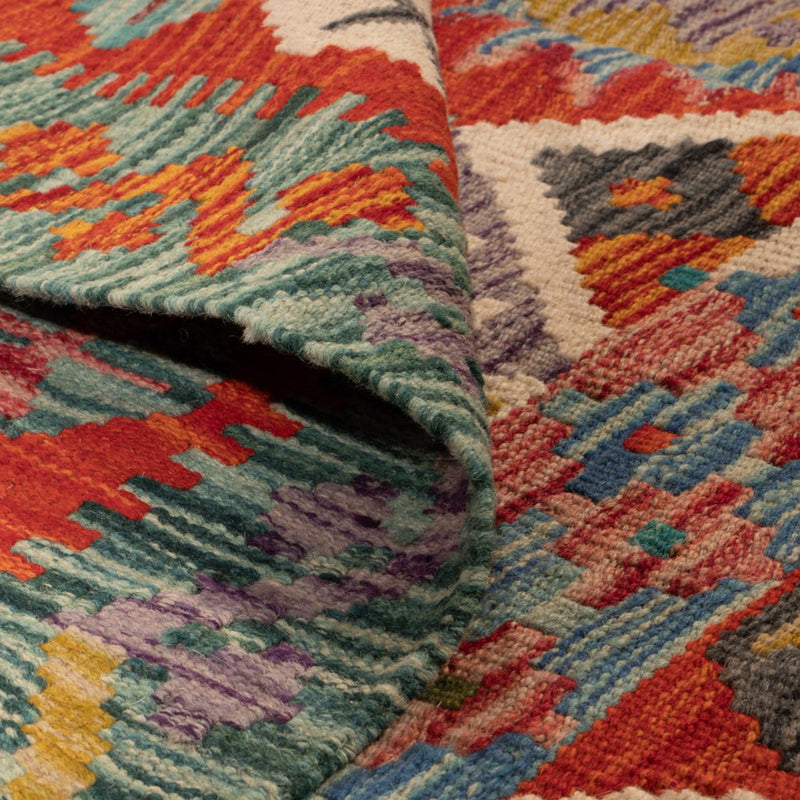 Tapis Kelim - Splash carré  - 154 x 152 cm - multicolore