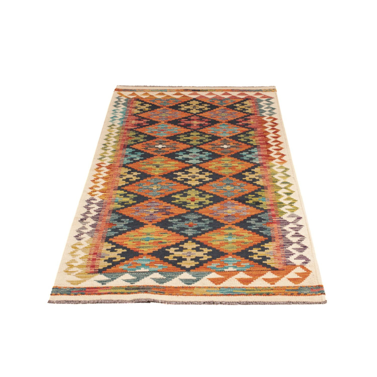 Tapis de couloir Tapis Kelim - Splash - 199 x 76 cm - multicolore