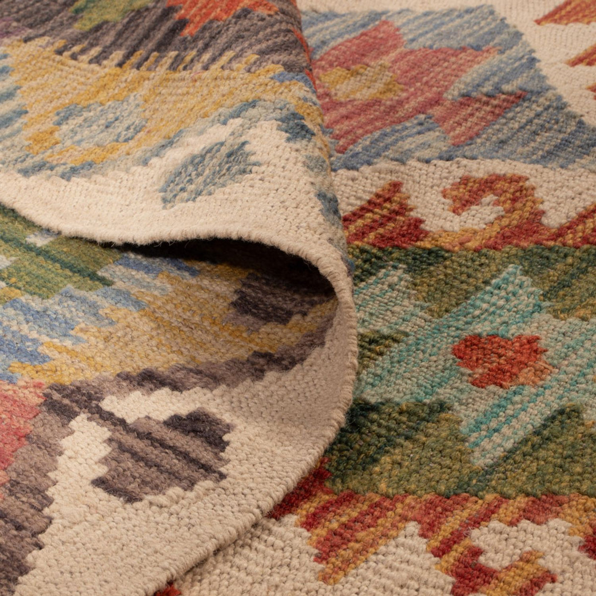 Tapis Kelim - Splash - 201 x 153 cm - multicolore