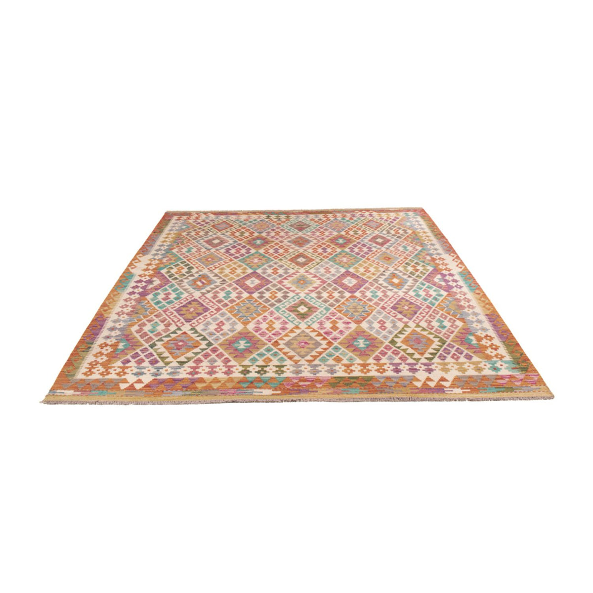 Tapis Kelim - Splash - 246 x 204 cm - multicolore