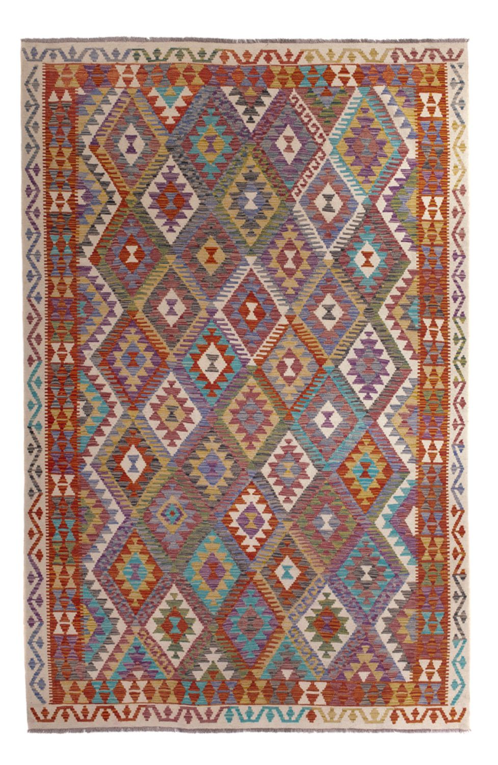 Tapis Kelim - Splash - 299 x 200 cm - multicolore