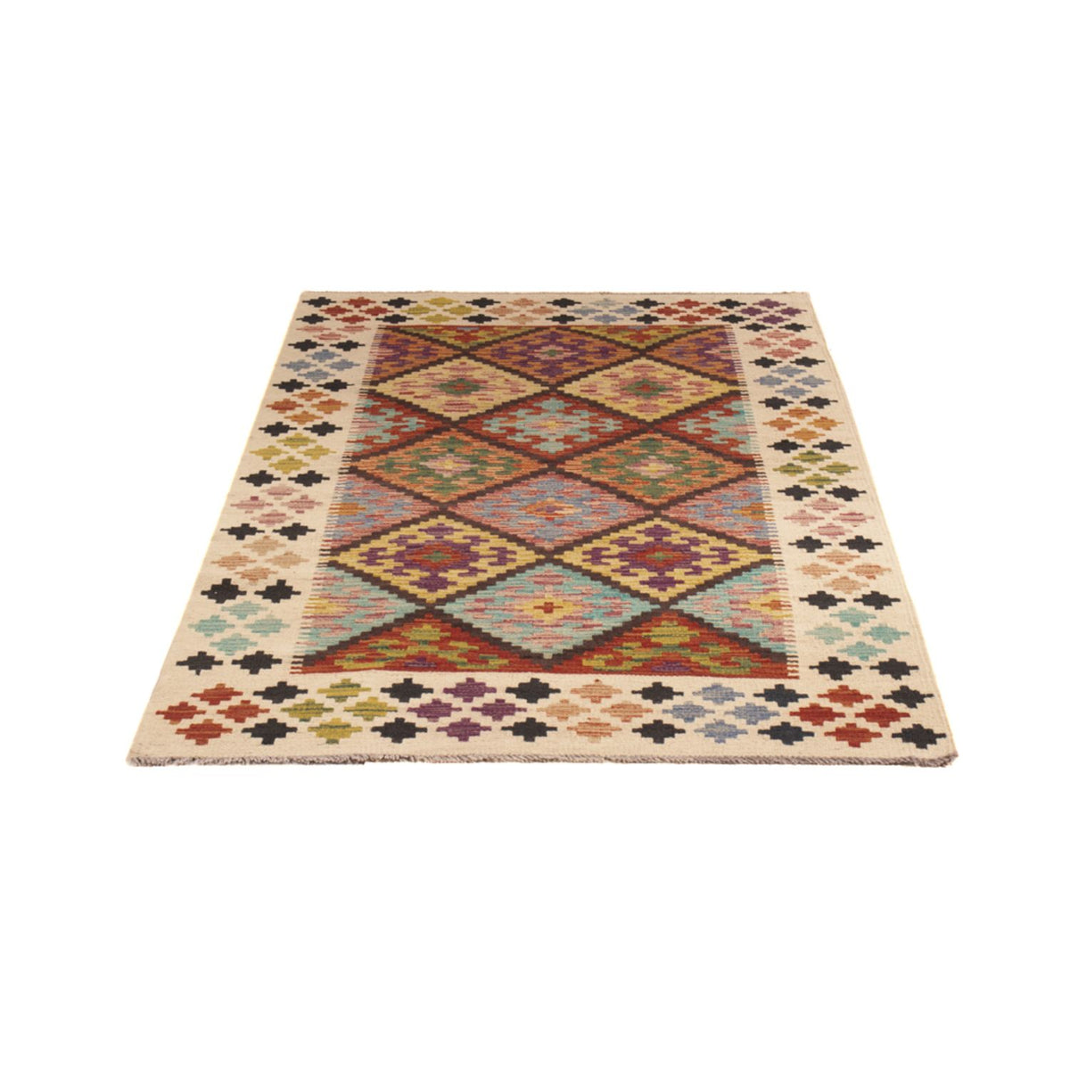 Tapis de couloir Tapis Kelim - Splash - 199 x 101 cm - multicolore