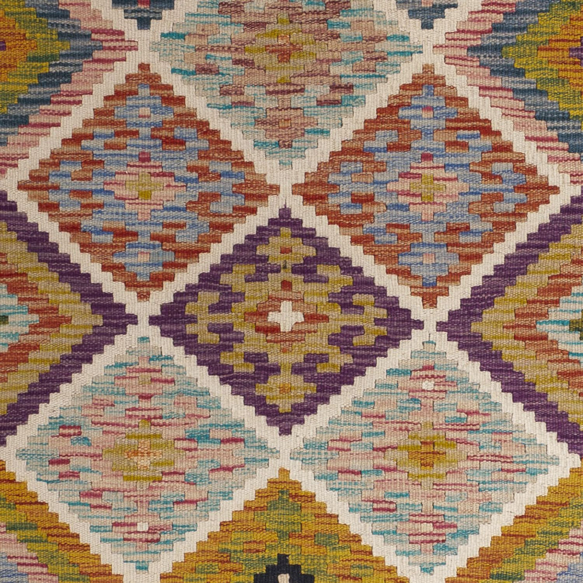 Tapis de couloir Tapis Kelim - Splash - 195 x 95 cm - multicolore