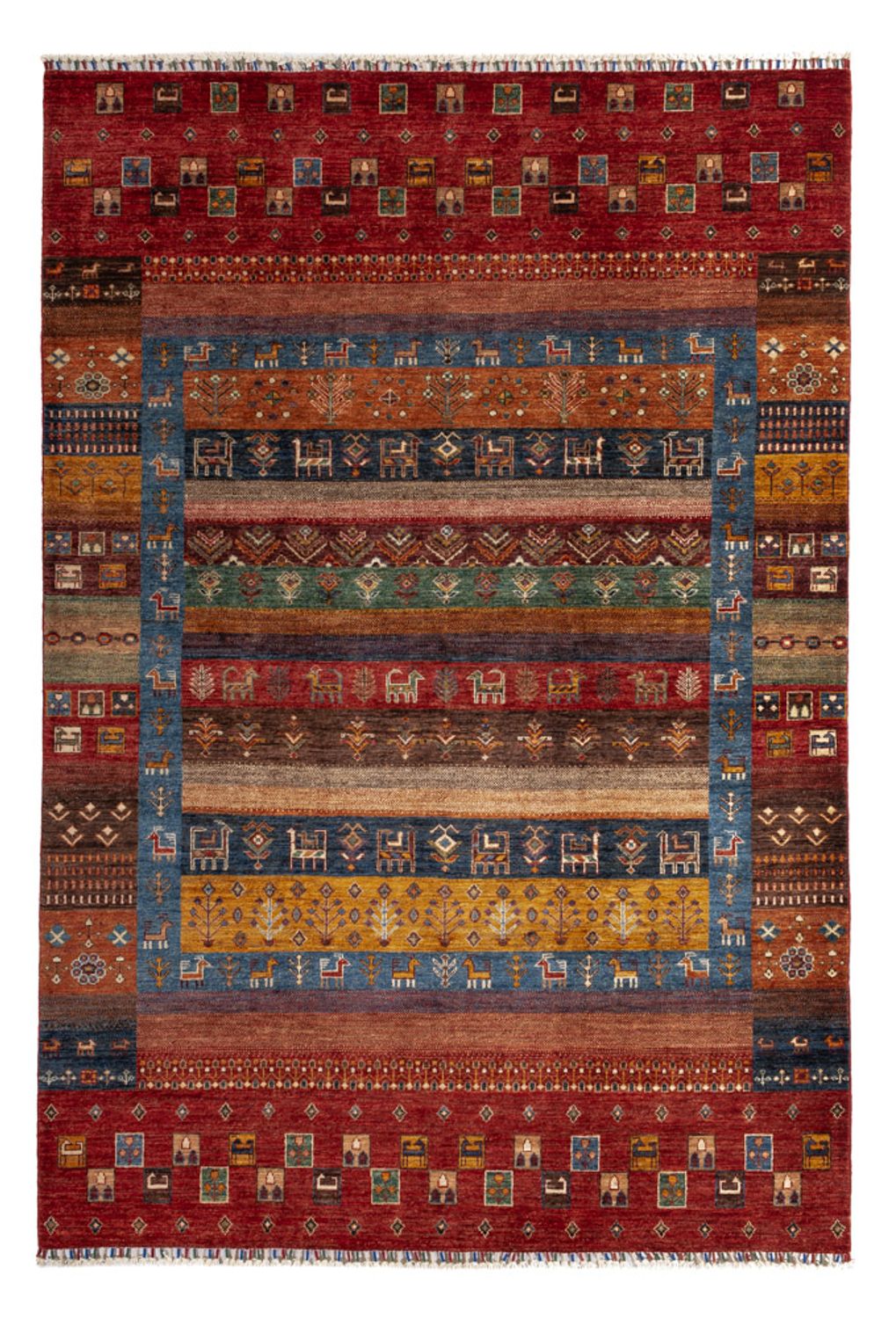 Tapis Gabbeh - Loribaft Persan - 244 x 176 cm - multicolore
