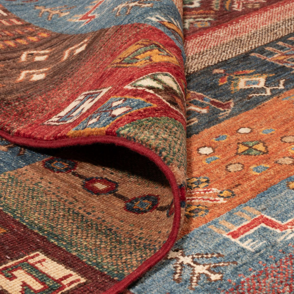 Tapis Gabbeh - Loribaft Persan - 244 x 176 cm - multicolore