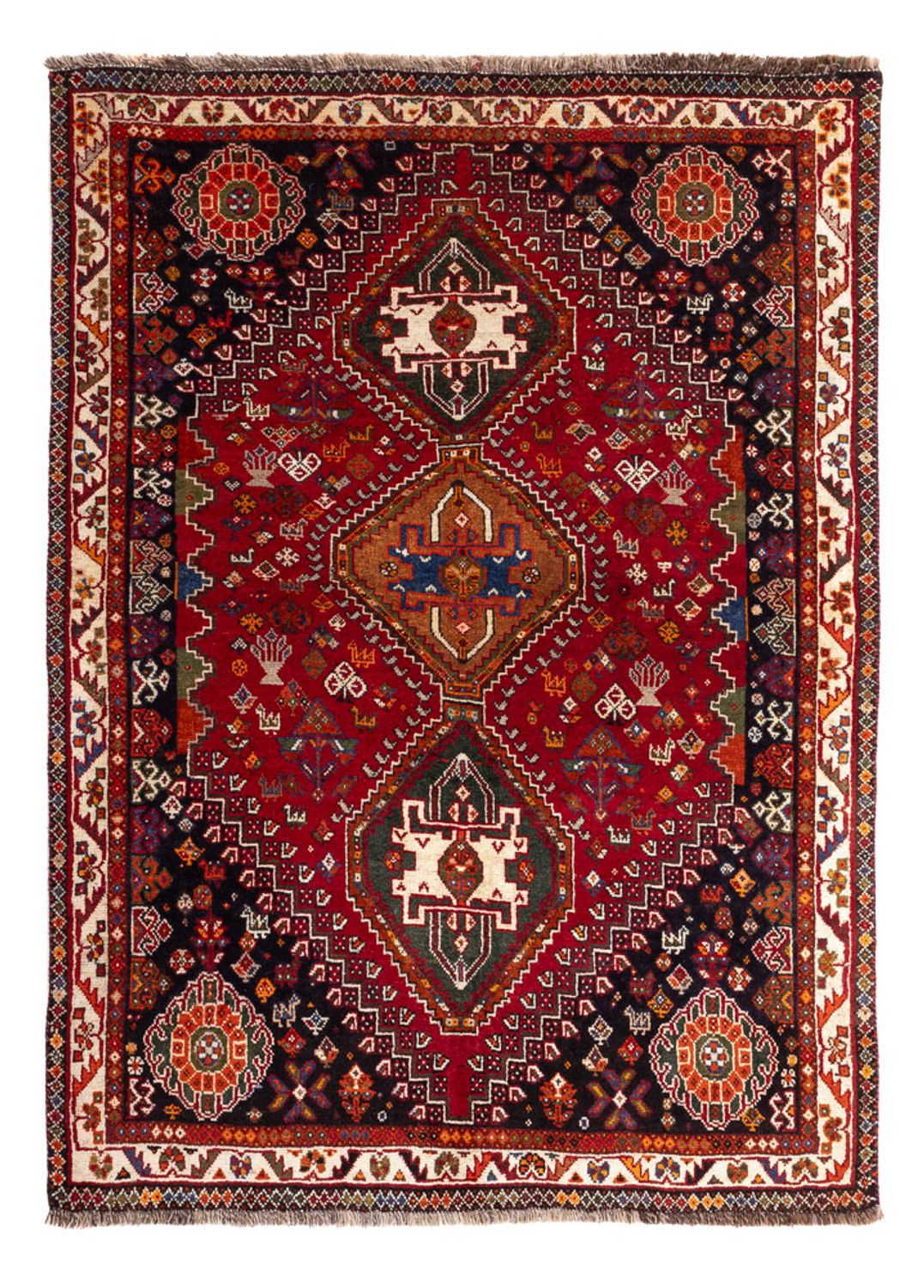 Tapis persan - Nomadic - 156 x 110 cm - rouge foncé