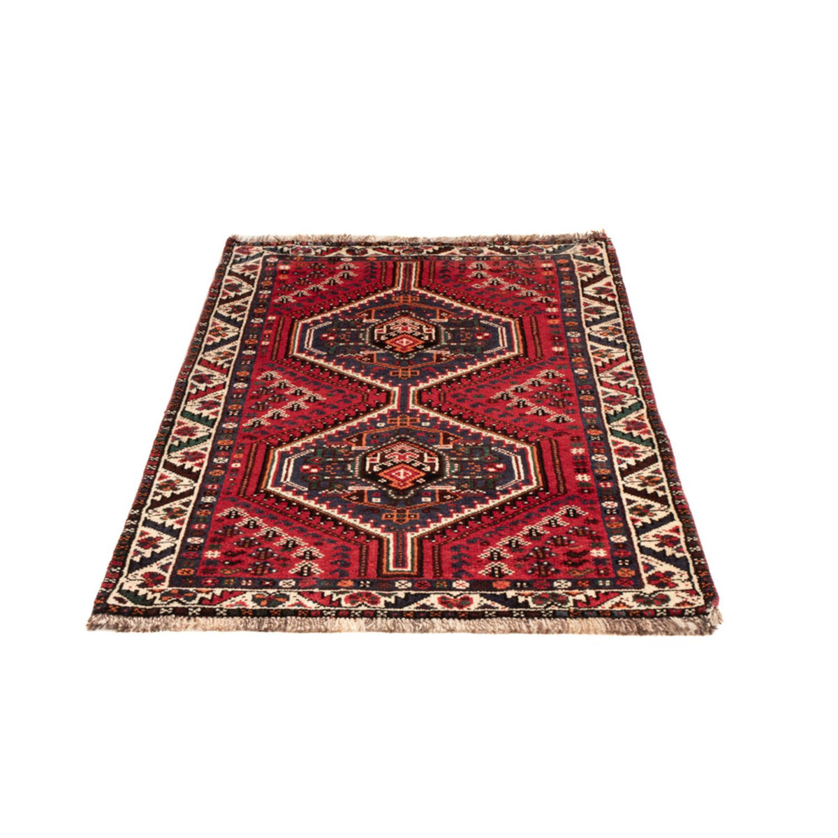 Tapis persan - Nomadic - 142 x 79 cm - rouge foncé