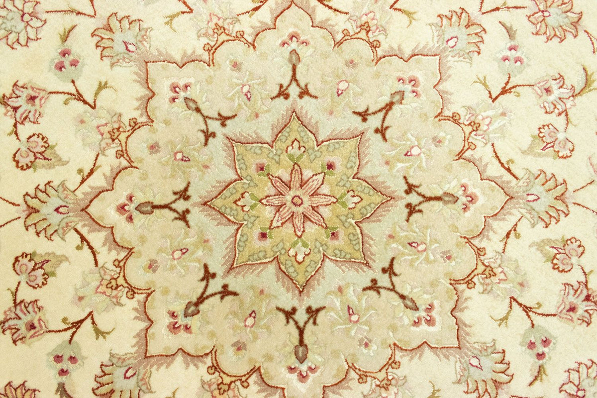 Tapis persan - Tabriz - Premium ronde - 148 x 148 cm - beige