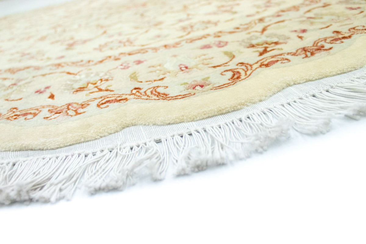 Tapis persan - Tabriz - Premium ronde - 148 x 148 cm - beige