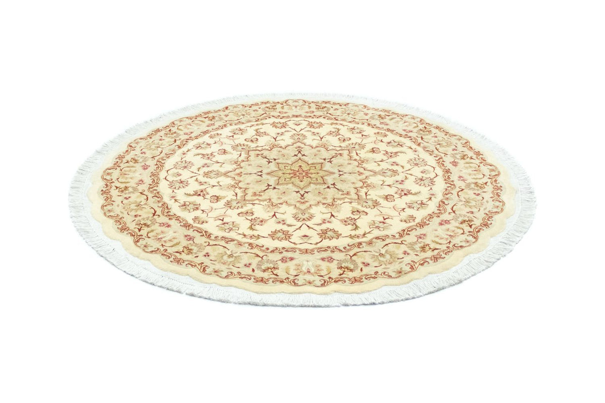 Tapis persan - Tabriz - Premium ronde - 148 x 148 cm - beige