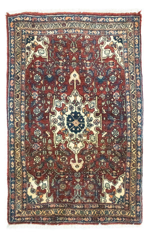 Tapis persan - Bidjar - 101 x 68 cm - rouge