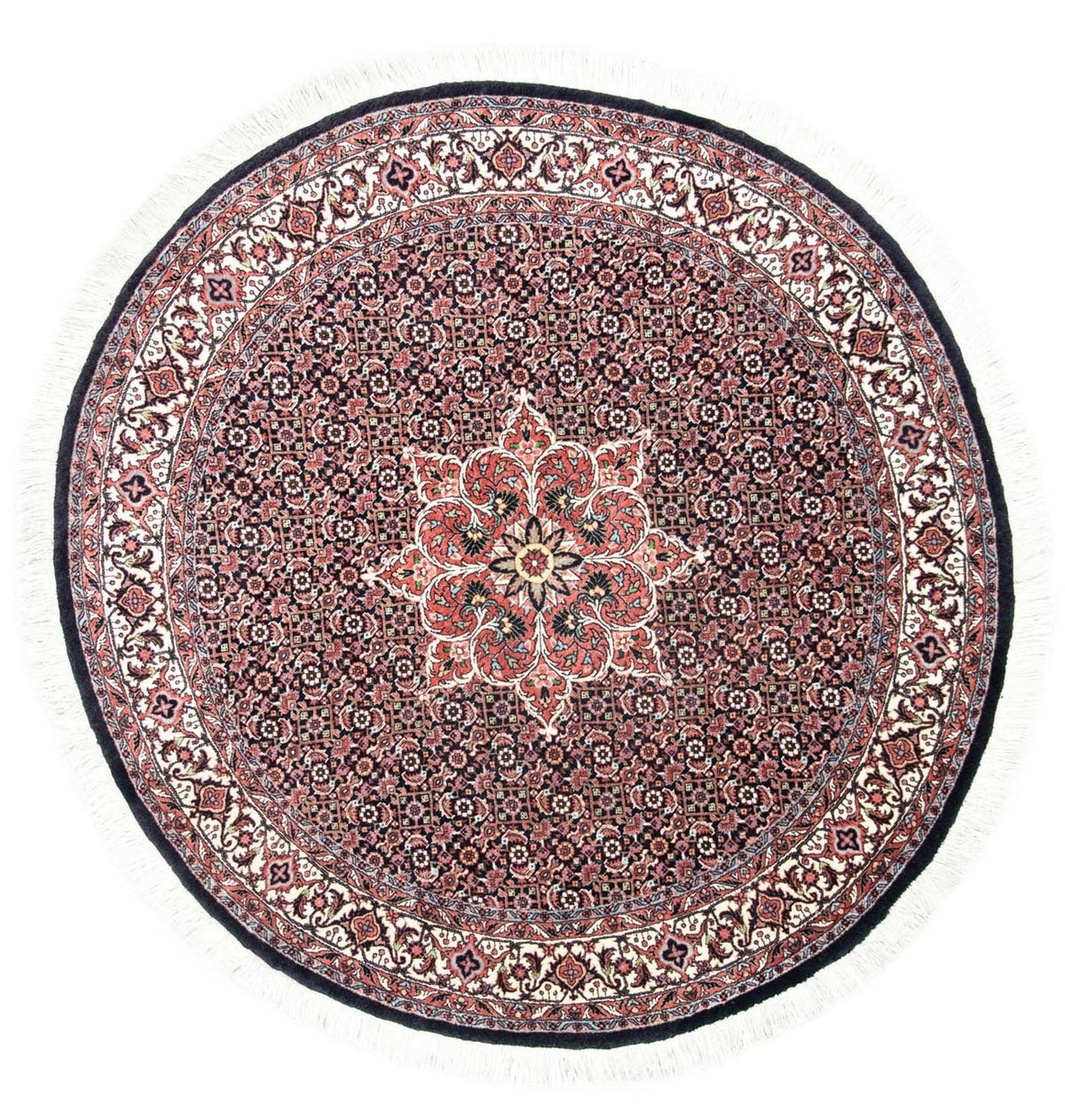 Tapis persan - Bidjar ronde - 155 x 155 cm - bleu