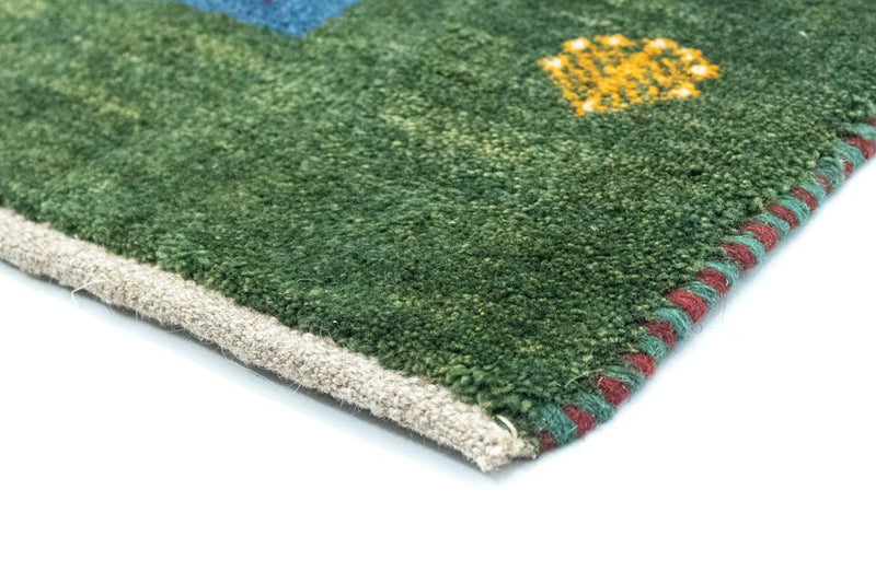 Tapis Gabbeh - Persan - 128 x 92 cm - vert