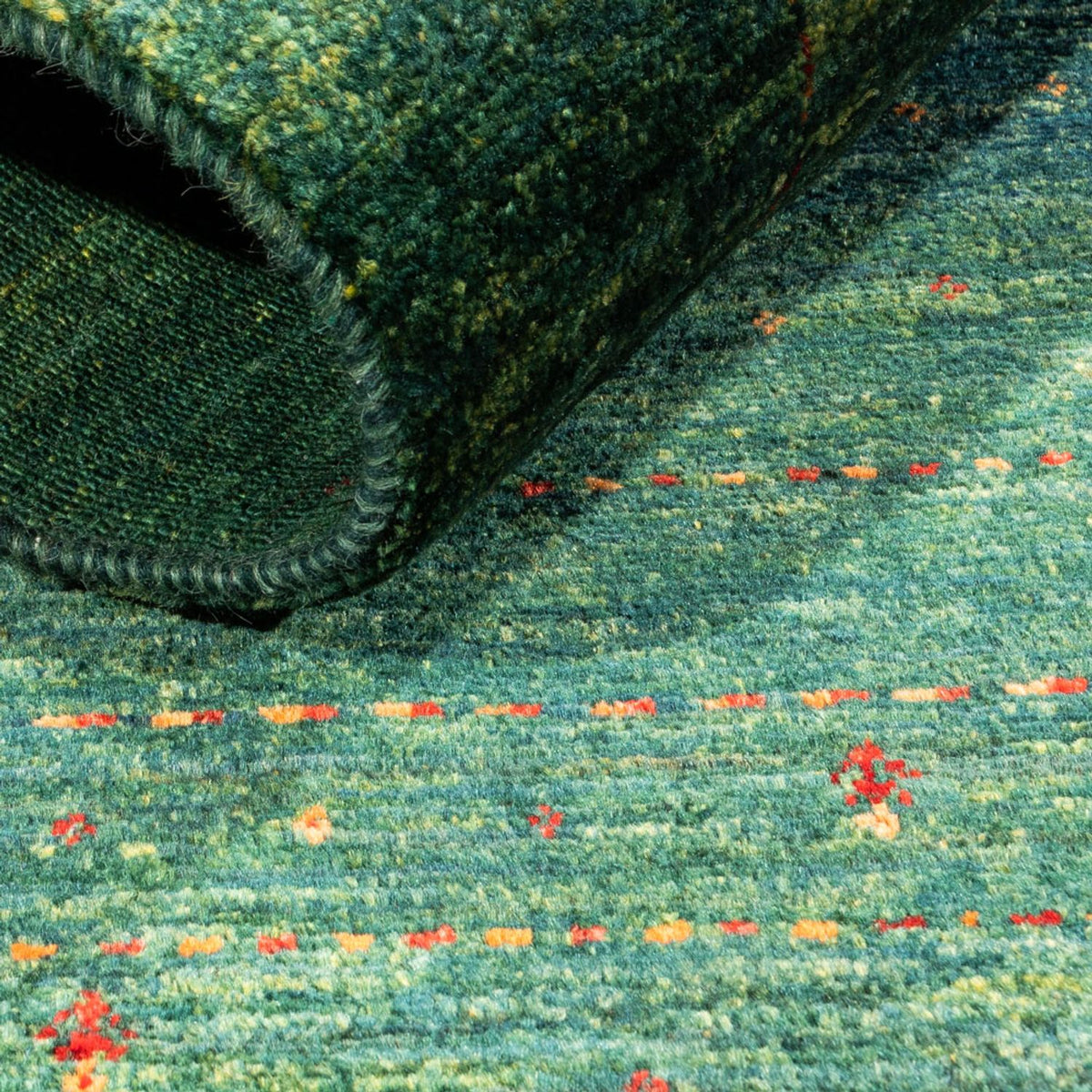 Tapis Gabbeh - Loribaft Persan - 129 x 82 cm - vert