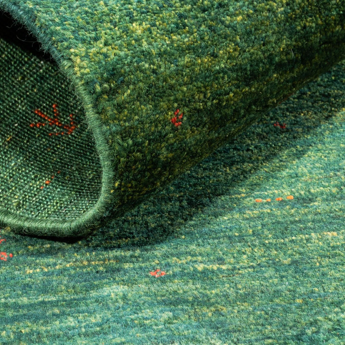 Tapis Gabbeh - Loribaft Persan - 120 x 76 cm - vert