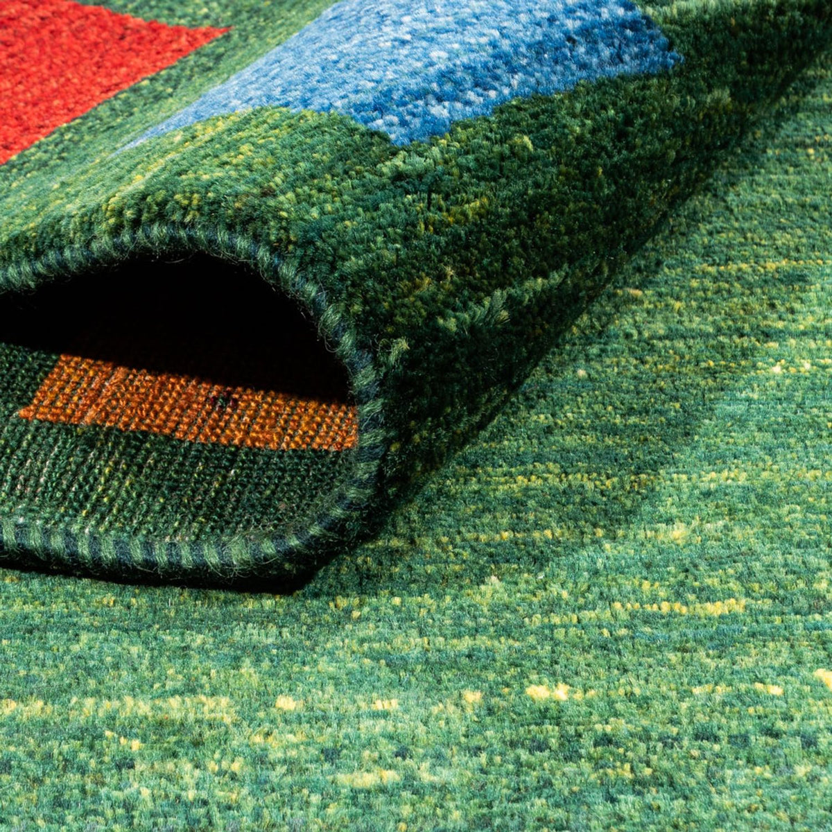 Tapis Gabbeh - Loribaft Persan - 246 x 176 cm - vert