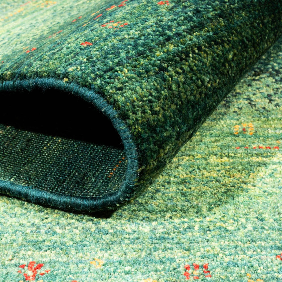 Tapis Gabbeh - Loribaft Persan - 188 x 124 cm - vert