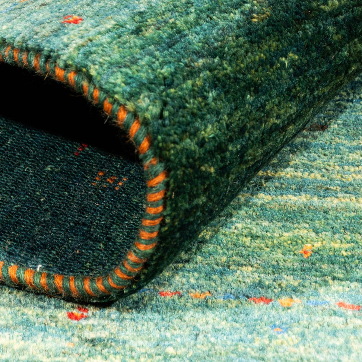 Tapis Gabbeh - Loribaft Persan - 145 x 93 cm - vert