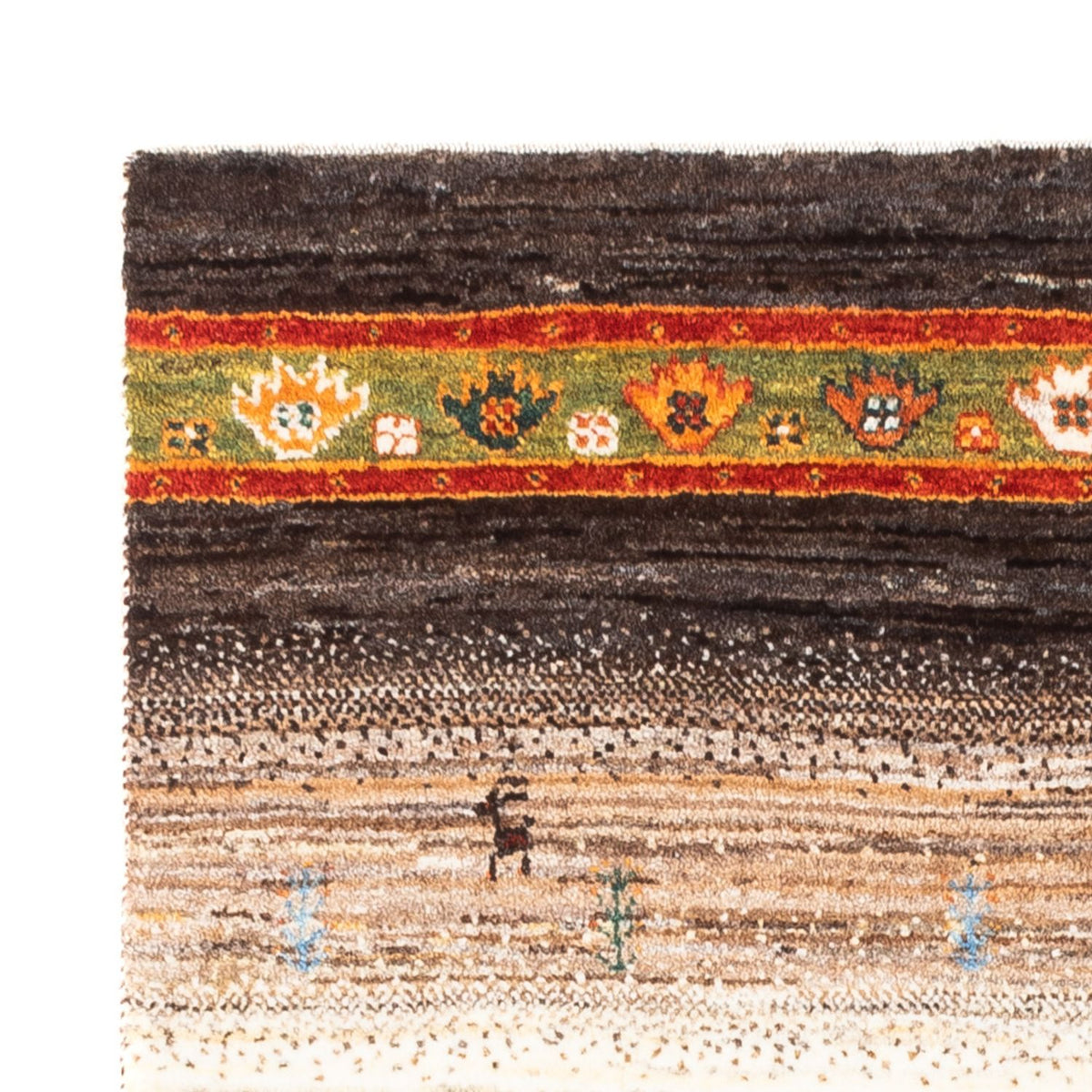 Tapis Gabbeh - Loribaft Persan - 122 x 82 cm - gris