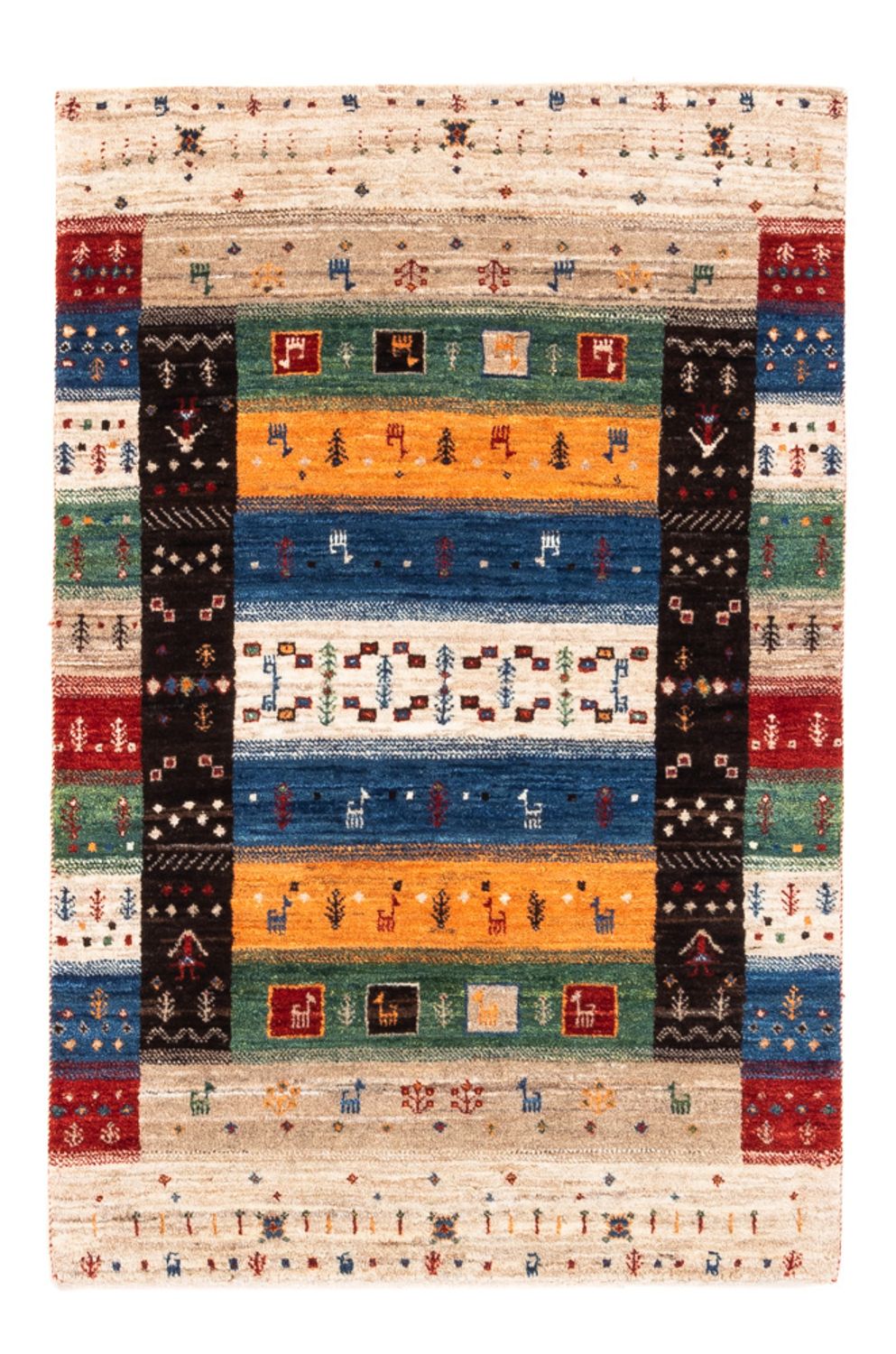 Tapis Gabbeh - Loribaft Persan - Royal - 124 x 83 cm - multicolore