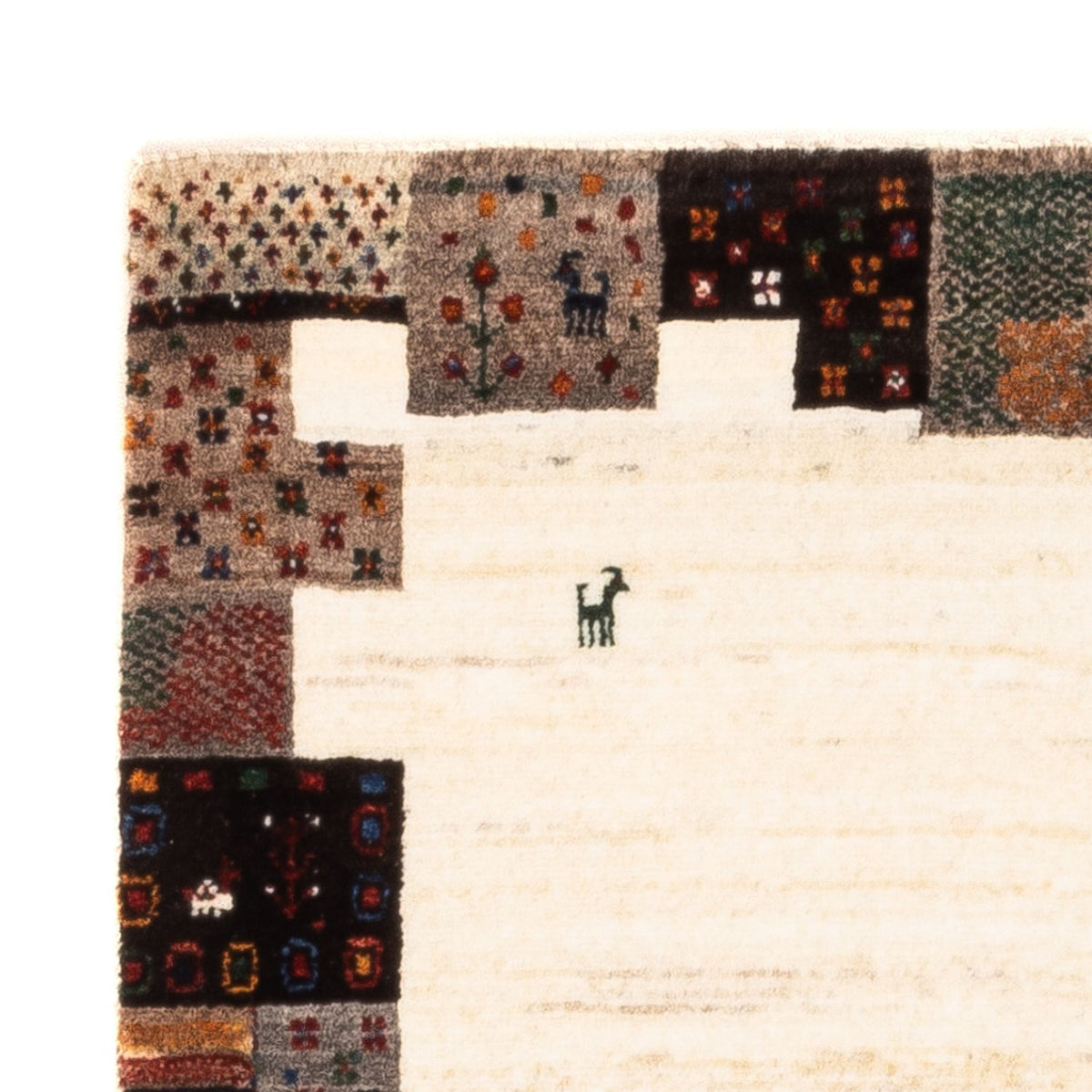 Tapis Gabbeh - Loribaft Persan - Royal - 125 x 90 cm - crème