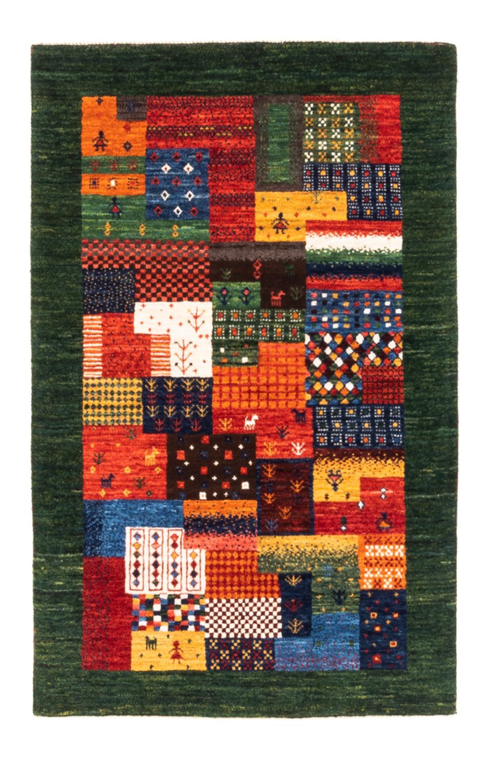 Tapis Gabbeh - Loribaft Persan - Royal - 127 x 83 cm - vert