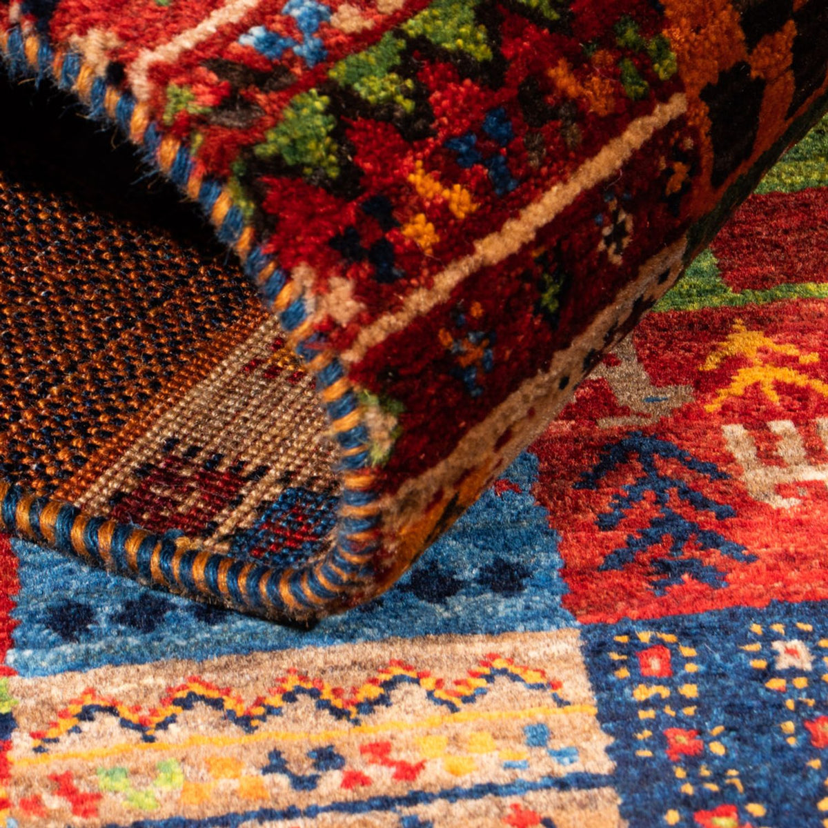 Tapis Gabbeh - Loribaft Persan - Royal - 124 x 80 cm - multicolore