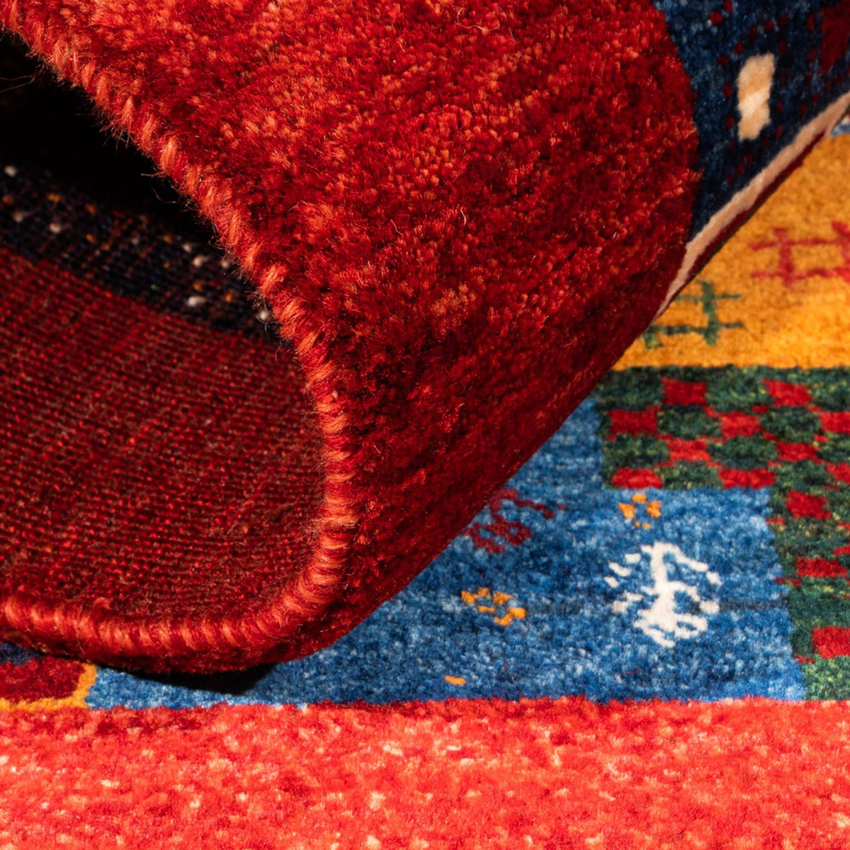 Tapis Gabbeh - Loribaft Persan - Royal - 132 x 86 cm - multicolore