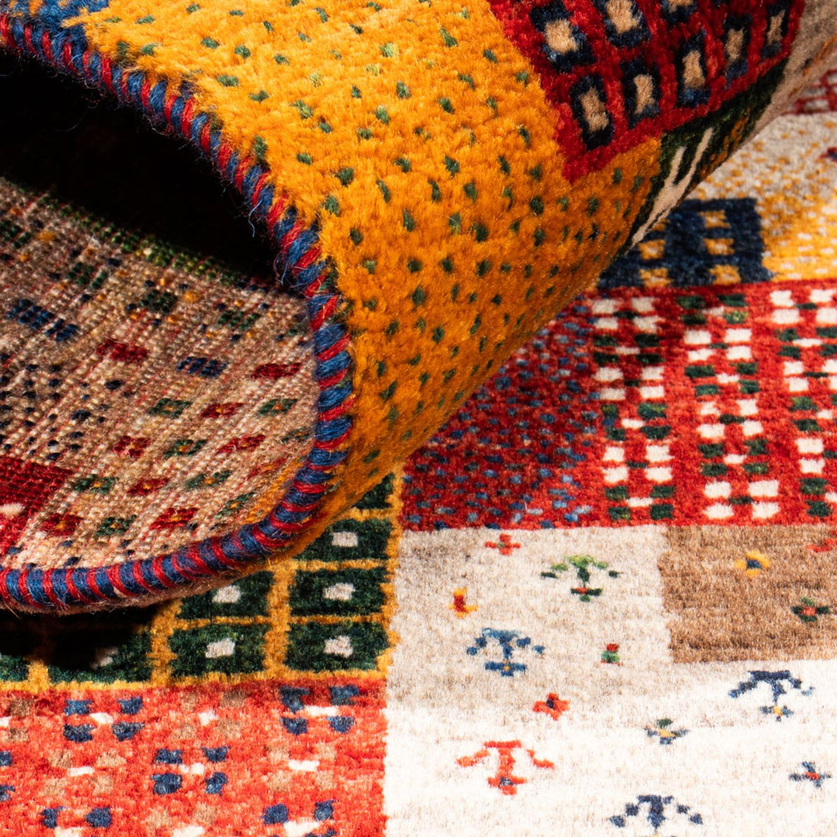 Tapis Gabbeh - Loribaft Persan - Royal - 130 x 86 cm - multicolore