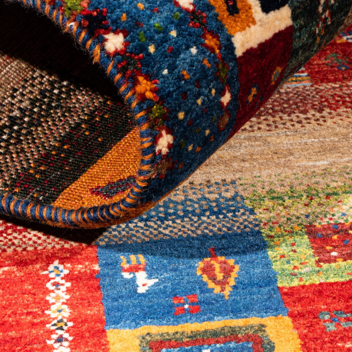 Tapis Gabbeh - Loribaft Persan - Royal - 132 x 84 cm - multicolore