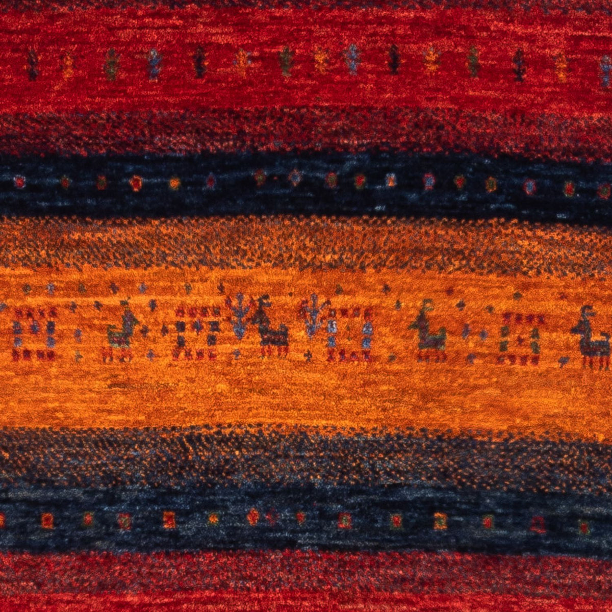 Tapis Gabbeh - Loribaft Persan - Royal - 137 x 86 cm - multicolore