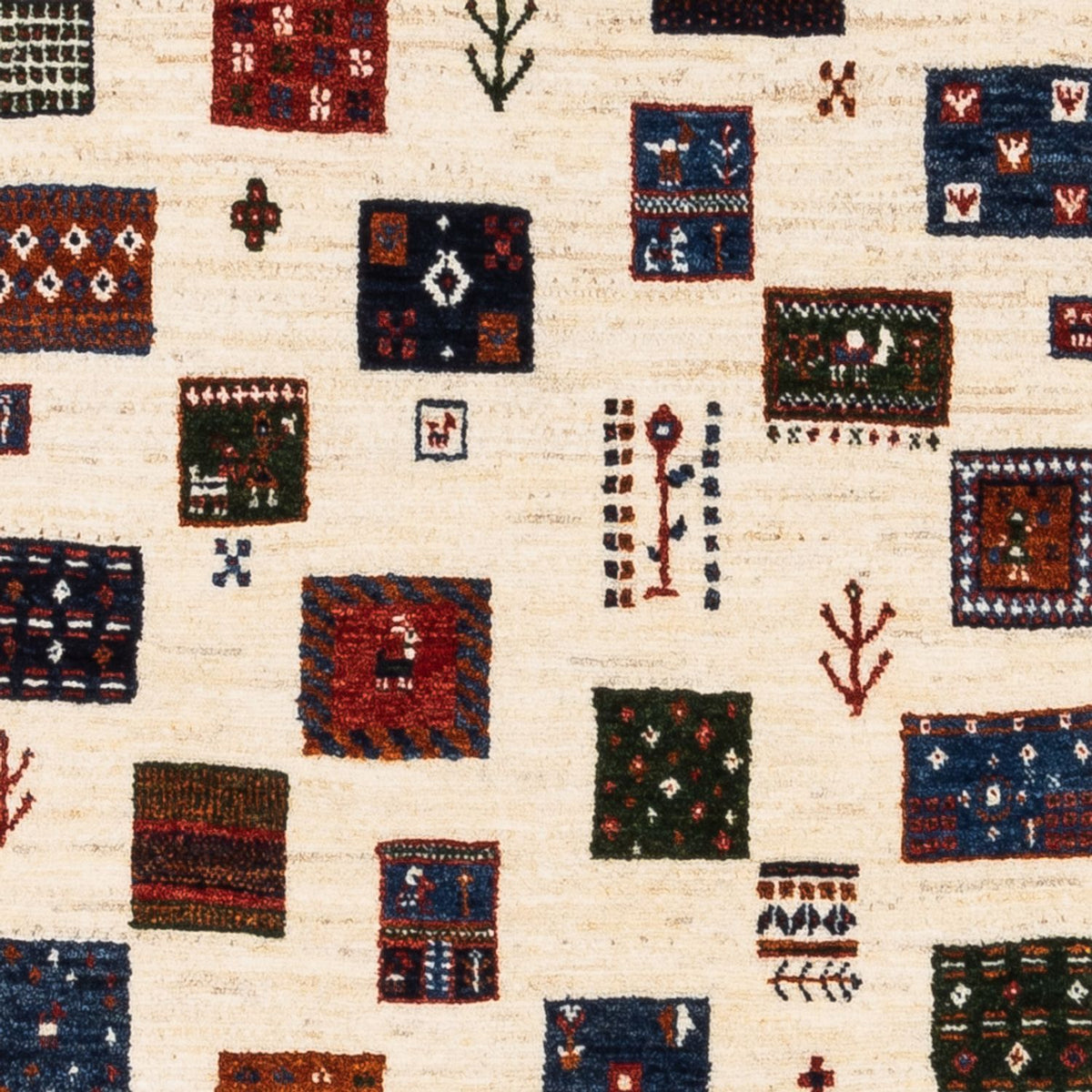 Tapis Gabbeh - Loribaft Persan - Royal - 130 x 82 cm - crème