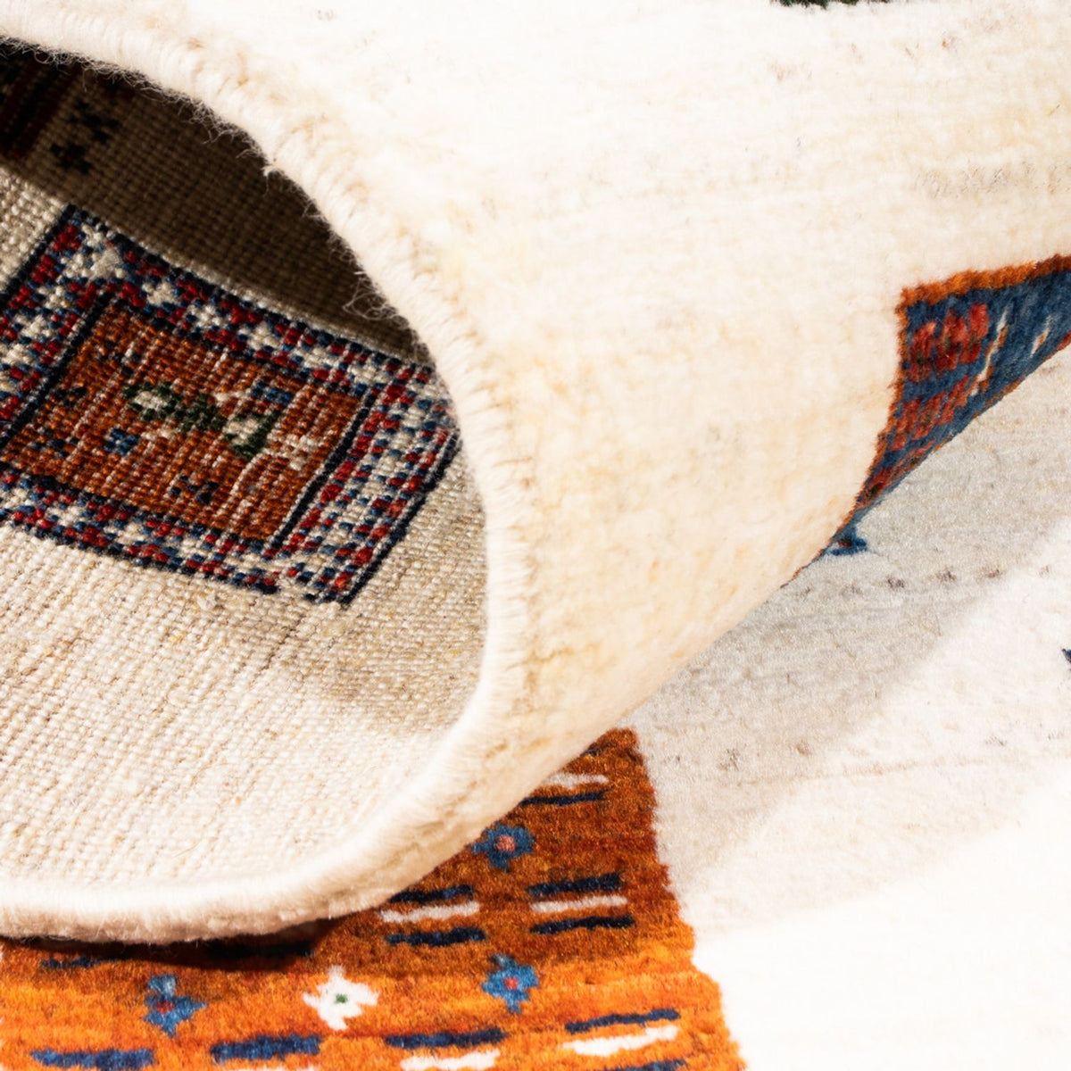 Tapis Gabbeh - Loribaft Persan - Royal - 130 x 82 cm - crème