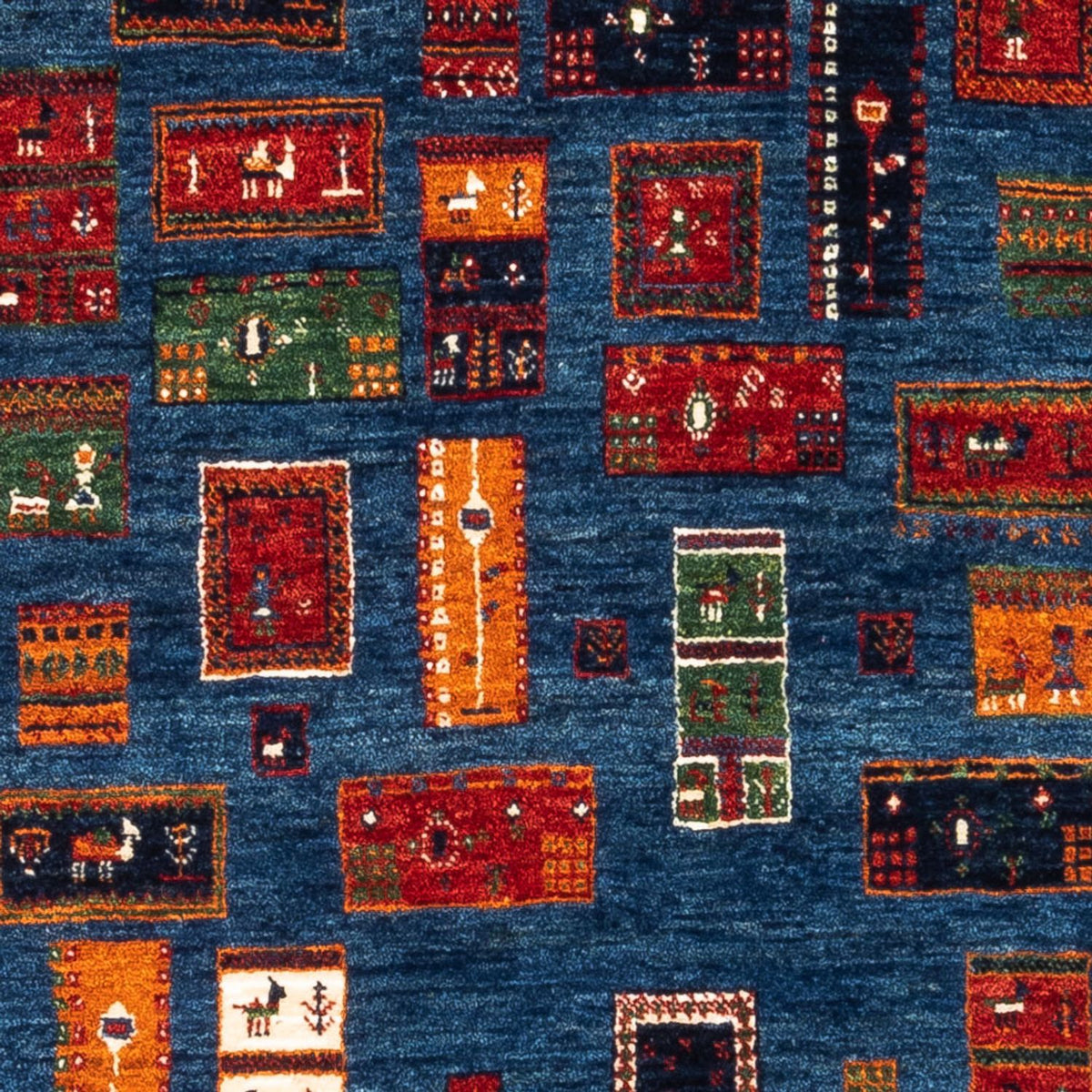 Tapis Gabbeh - Loribaft Persan - Royal - 123 x 86 cm - multicolore