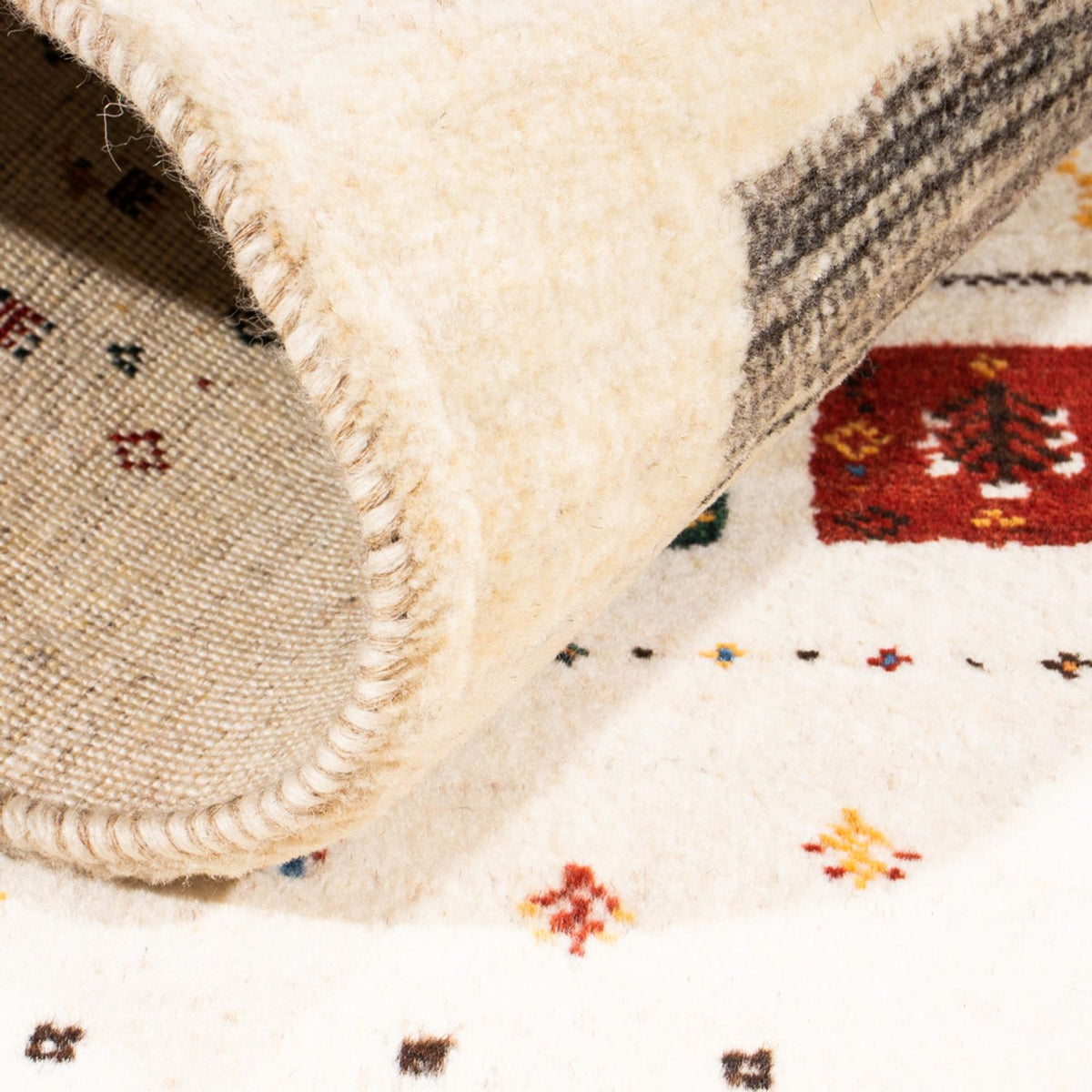 Tapis Gabbeh - Loribaft Persan - Royal - 122 x 78 cm - crème