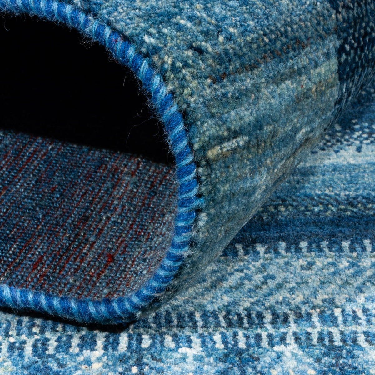 Tapis Gabbeh - Loribaft Persan - Royal - 198 x 158 cm - bleu