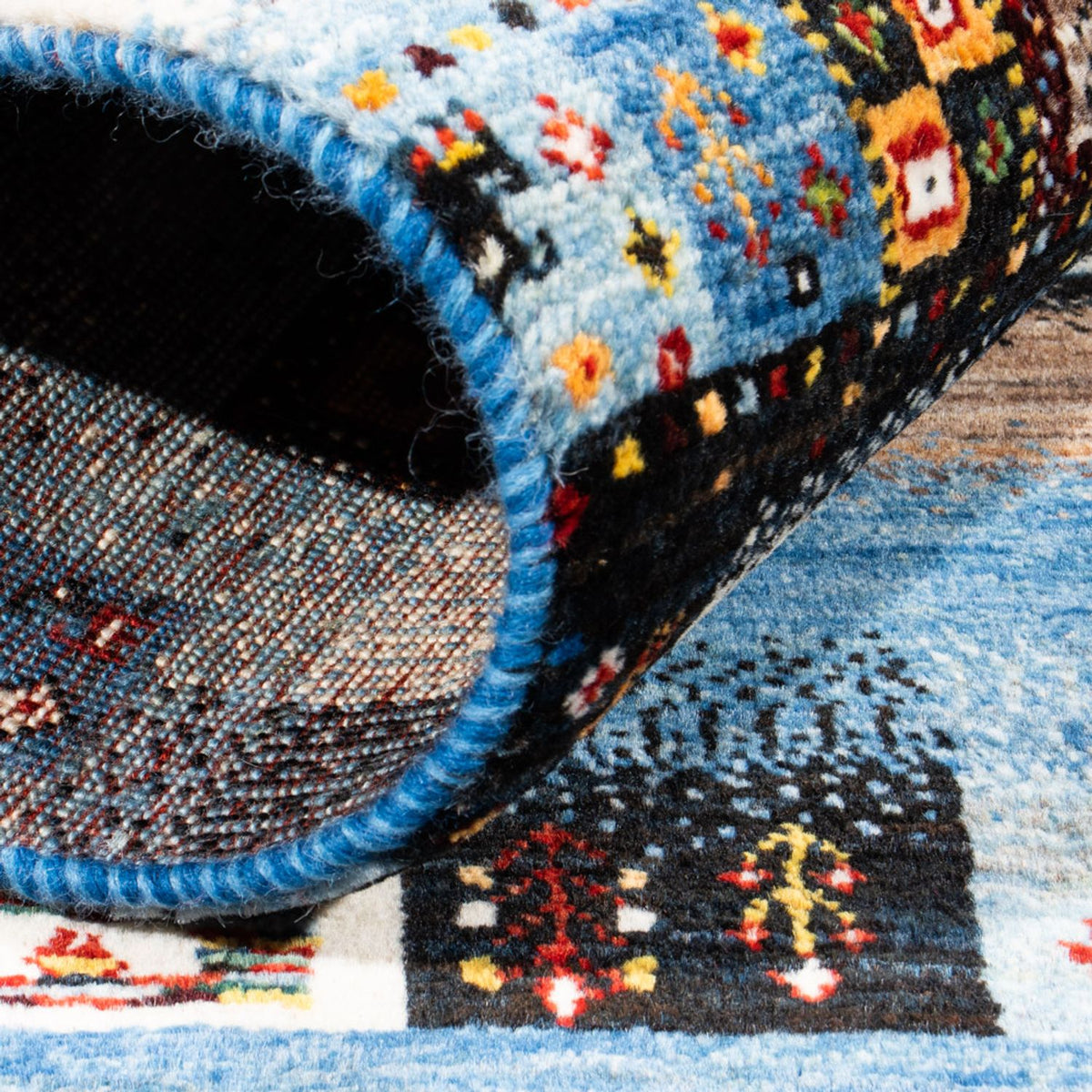 Tapis Gabbeh - Loribaft Persan - Royal - 141 x 87 cm - multicolore