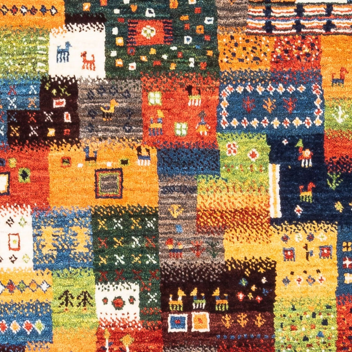 Tapis Gabbeh - Loribaft Persan - Royal - 106 x 81 cm - multicolore