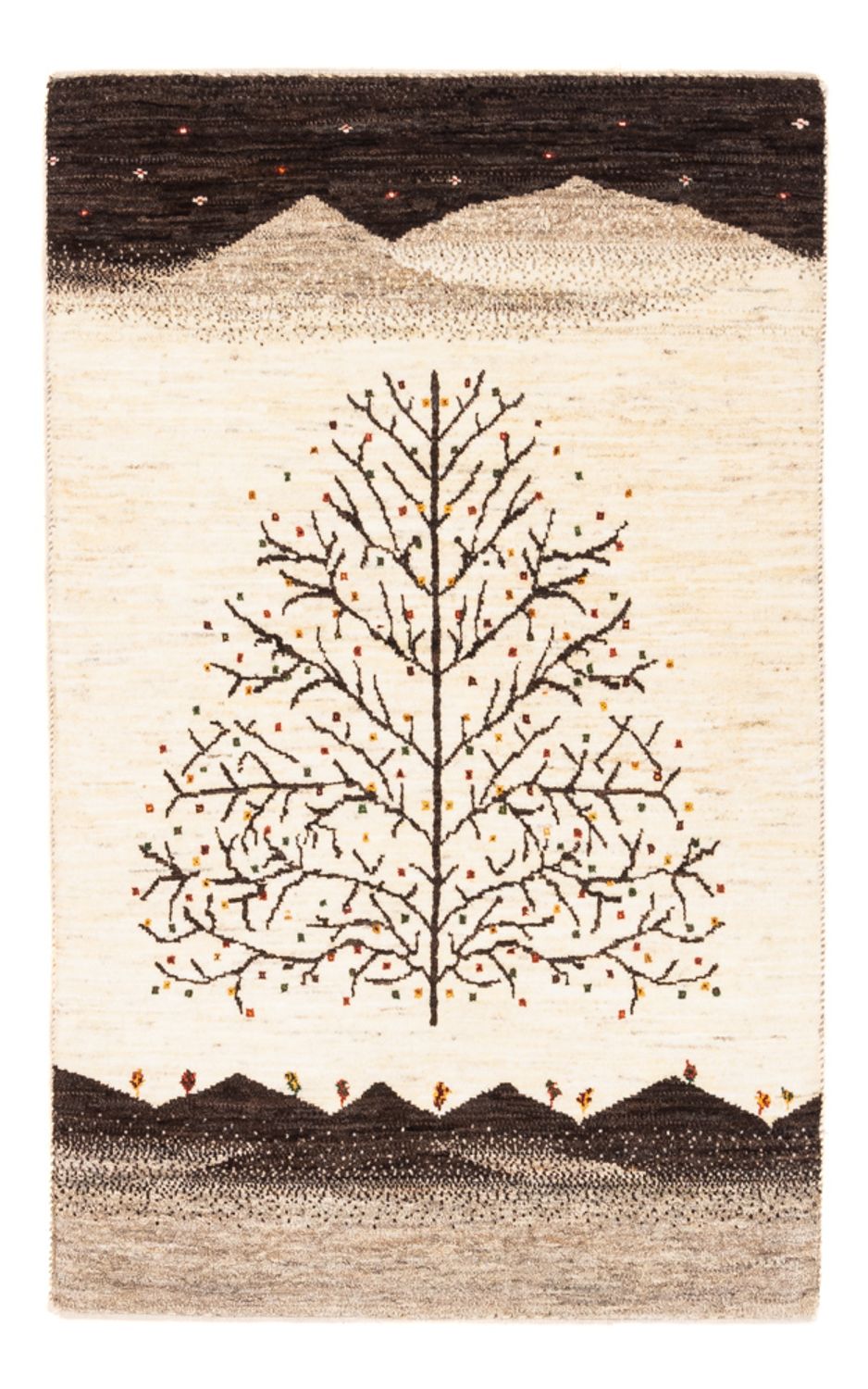 Tapis Gabbeh - Loribaft Persan - Royal - 132 x 84 cm - crème