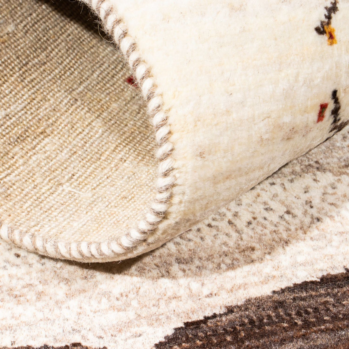 Tapis Gabbeh - Loribaft Persan - Royal - 132 x 84 cm - crème