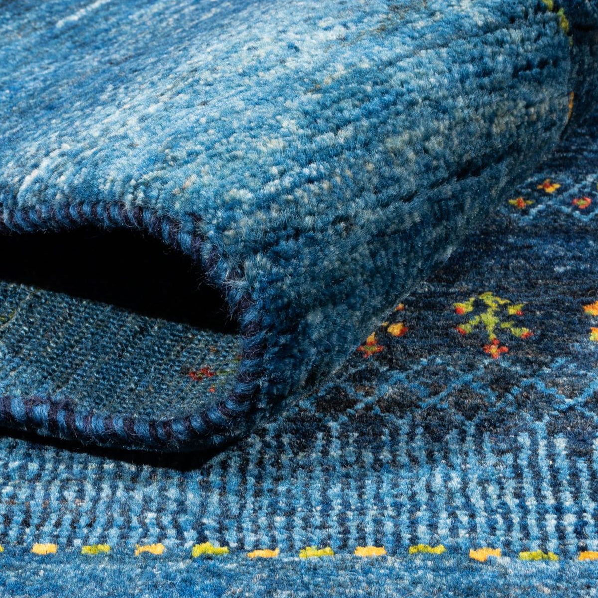 Tapis Gabbeh - Loribaft Persan - 209 x 160 cm - bleu