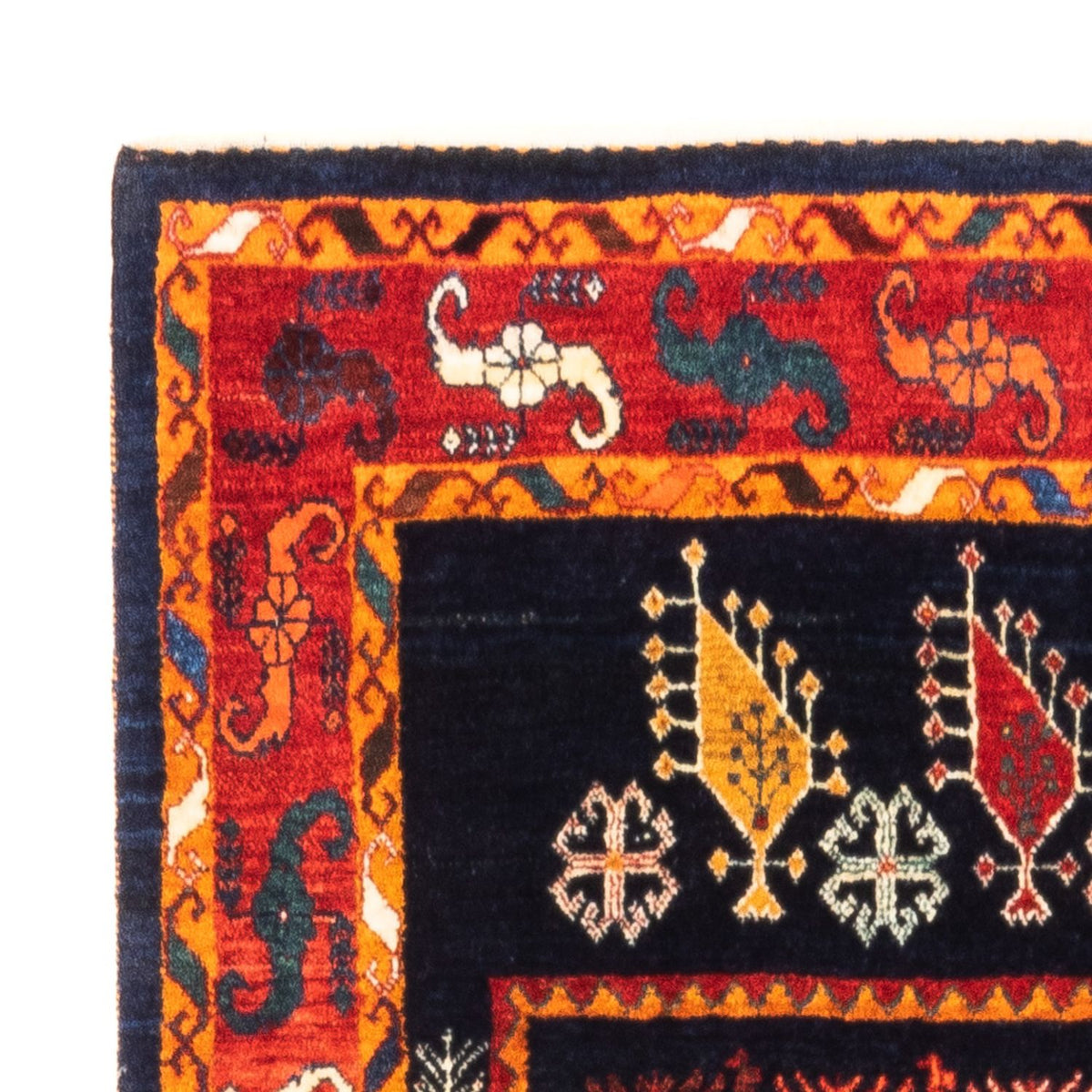 Tapis Gabbeh - Persan - 160 x 108 cm - bleu foncé