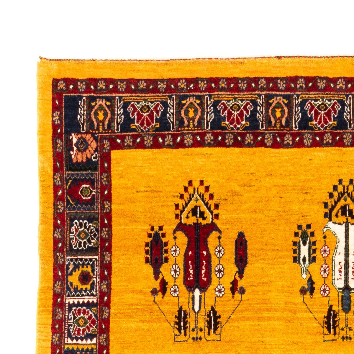 Tapis Gabbeh - Persan - 230 x 150 cm - or