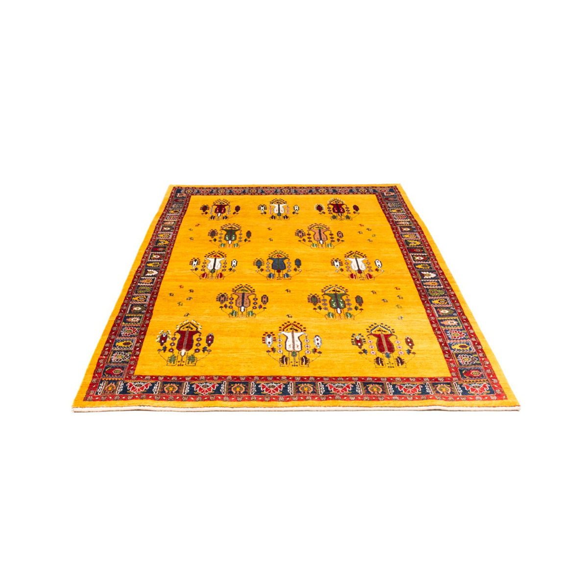 Tapis Gabbeh - Persan - 230 x 150 cm - or