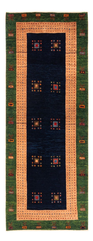 Tapis de couloir Tapis Gabbeh - Persan - 202 x 82 cm - bleu foncé