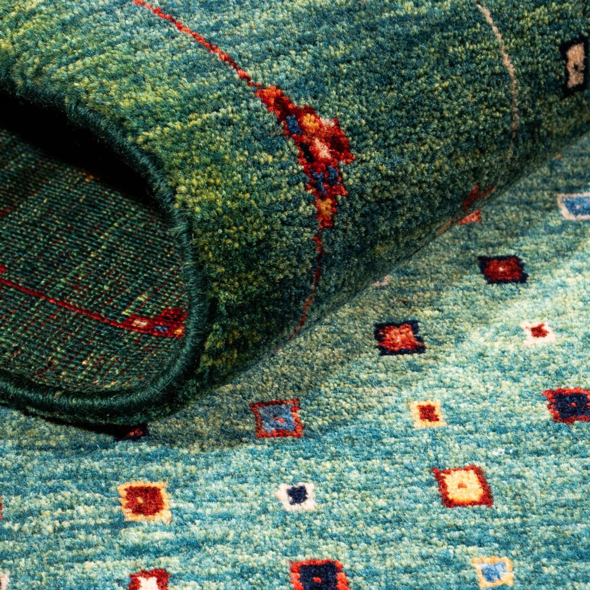 Tapis Gabbeh - Persan - 163 x 84 cm - vert