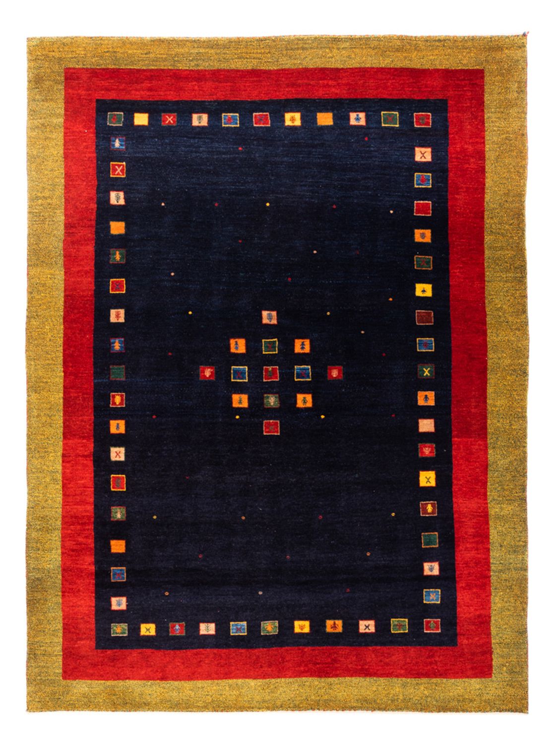 Tapis Gabbeh - Persan - 216 x 158 cm - bleu foncé